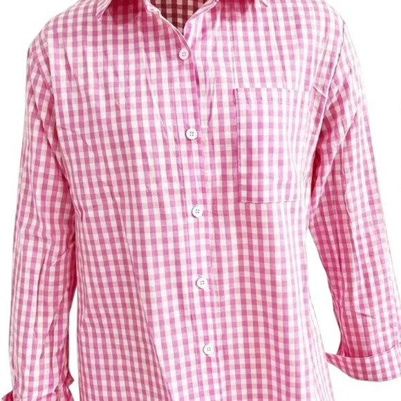 Barbicore Pink Gingham‎  Button Down Shirt - Picture 6 of 7